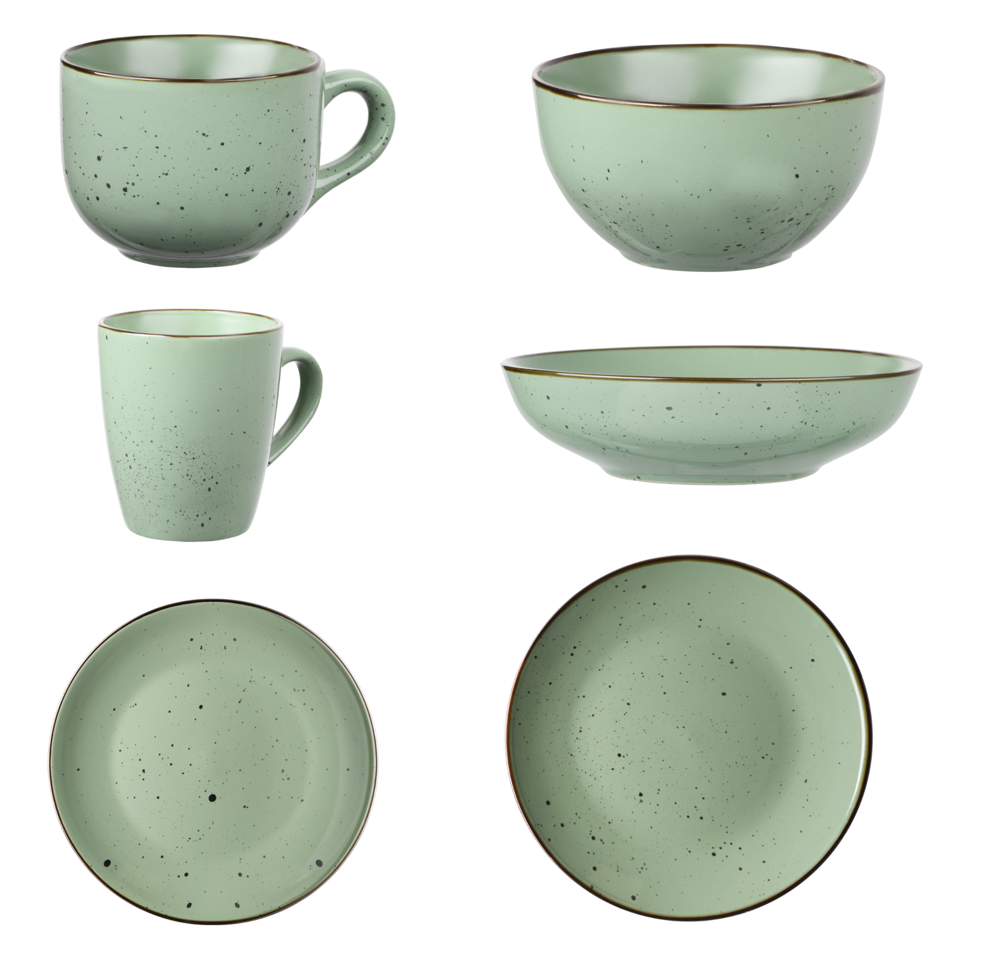 Сервиз столовой посуды Ardesto Bagheria 24 предмета 4 персоны каменная керамика Зеленый