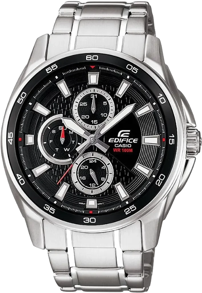 Наручные часы мужские Casio Edifice EF-334D-1A со стальным корпусом/водозащитой 100 м Черный (3100234196)