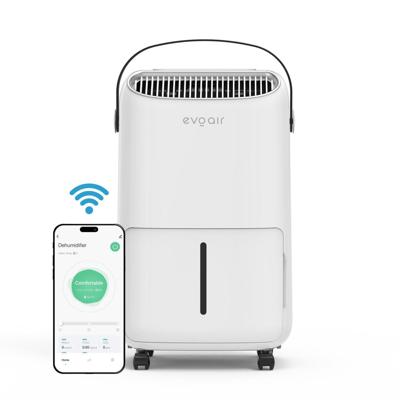 Осушувач повітря EvoAir NovaDry 12 Smart 12 л/24 год датчик вологості/іонізація/УФ-лампа/сушіння одягу (2662799597)