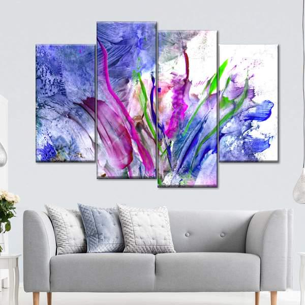 Модульная картина KIL Art Сереневые грёзы из четырех частей 129x90 см (M4_L_14)