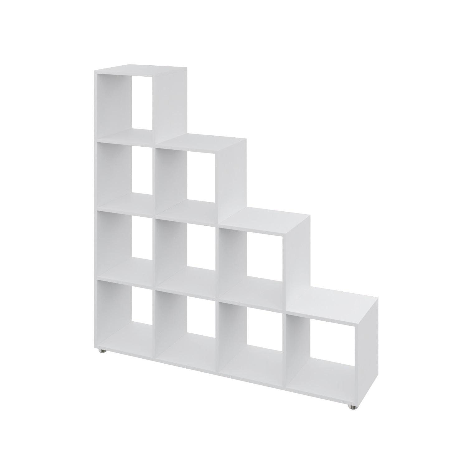 Стелаж настінно-підлоговий MEBLIBUD KUB модульний 10 секції Білий (31957/7) - фото 2 Стелаж настінно-підлоговий MEBLIBUD KUB модульний 10 секції Білий (31957/7) - фото 2