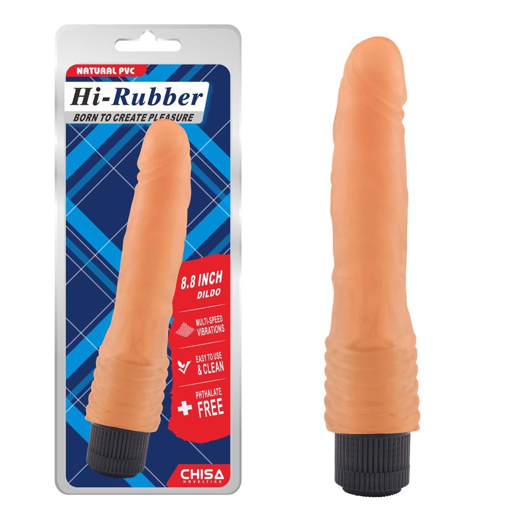 Вибратор реалистичный Chisa Hi-Rubber на батарейках Бежевый (54437 /CN-711754437)