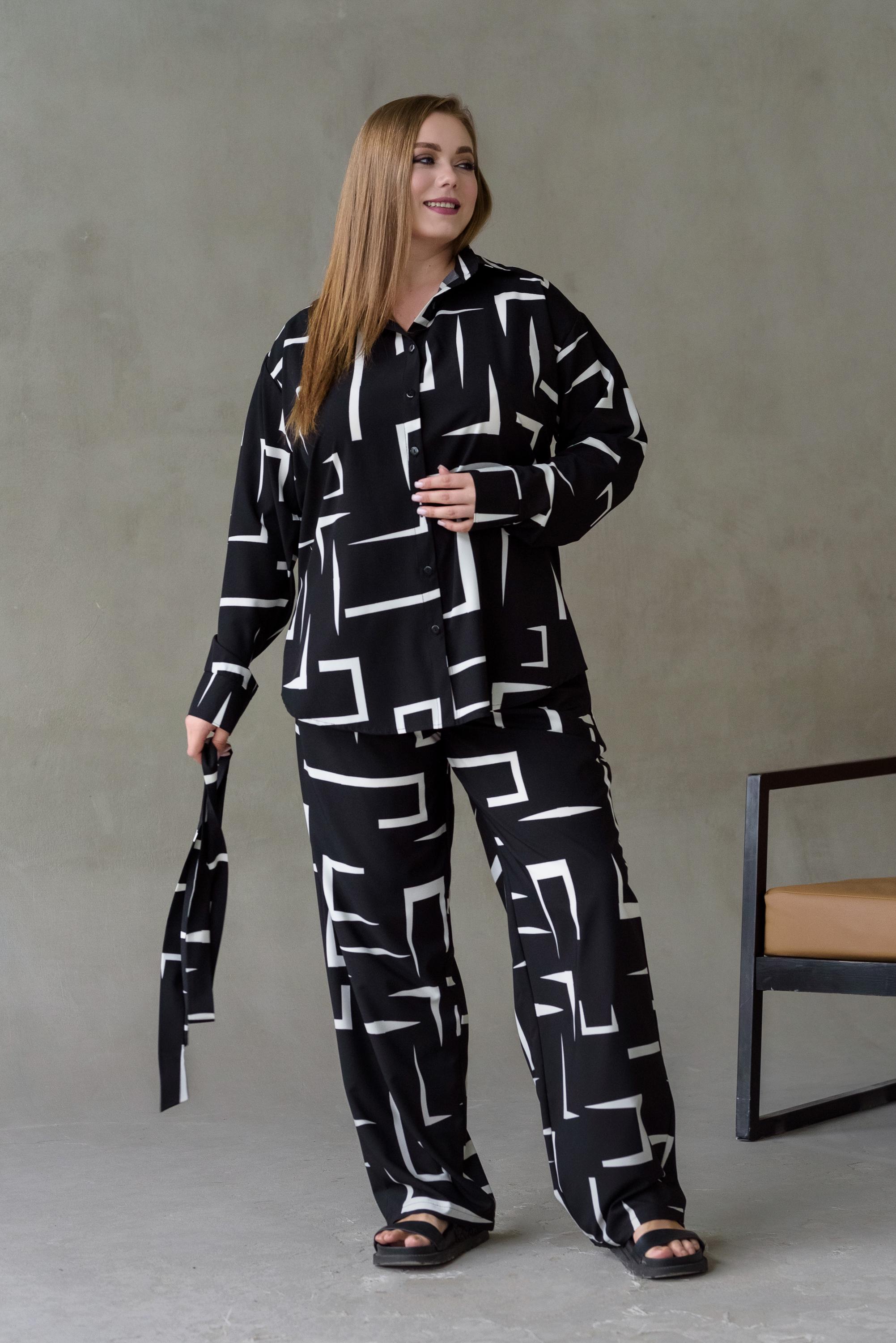 Костюм штапельный женский Риона р. 74 Черный - фото 2 Костюм штапельный женский Риона р. 74 Черный - фото 2