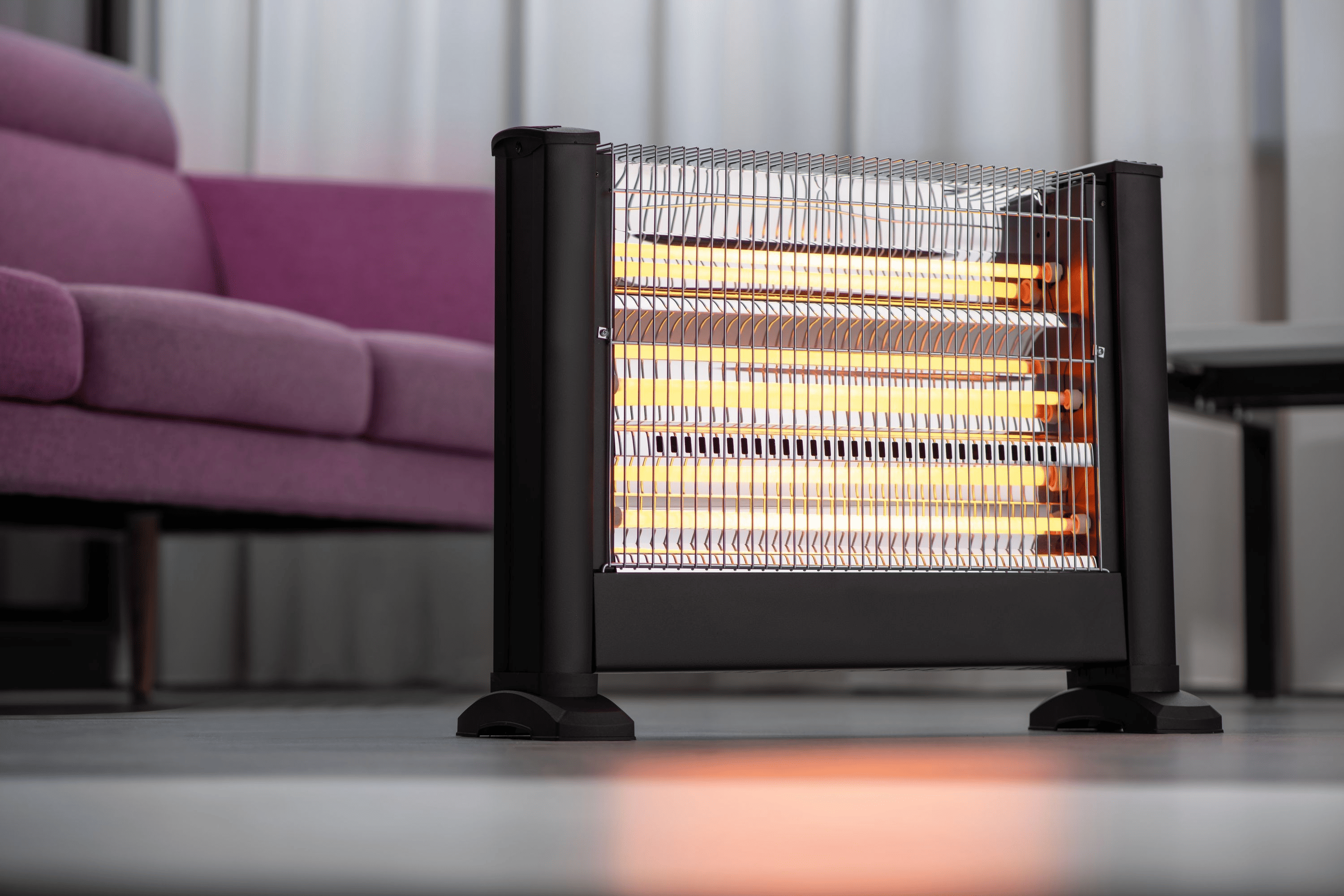 Инфракрасный обогреватель напольный кварцевый для дома с механическим управлением 1650 Вт Черный (IHS-16501) - фото 3