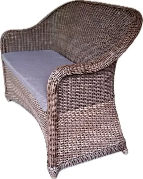 Диван садовий двомісний Офелія з штучного ротангу на металевому каркасі Табако (CNT00009039)