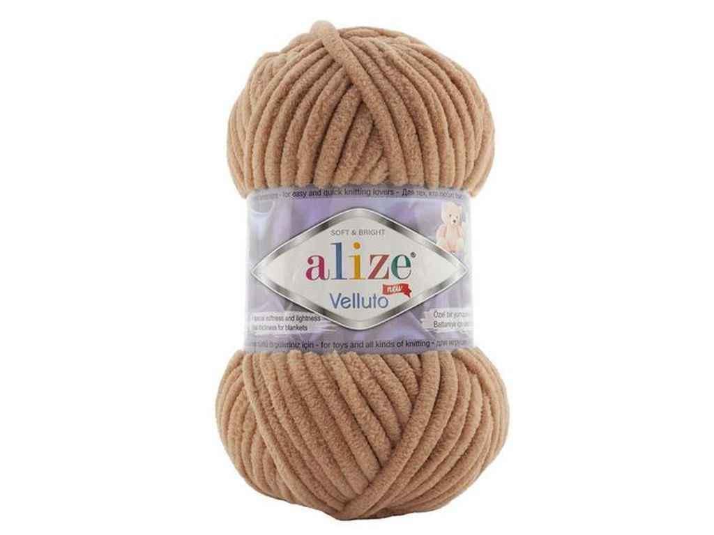 Пряжа Alize Velluto 100% микрополиэстер 100 г 68 м 5 шт. цвет 429 Верблюжий (969564)