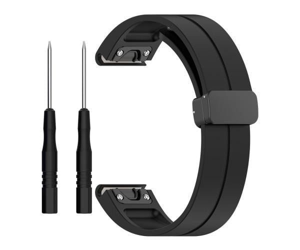 Ремешок Silicone Middle Line для Garmin Instinct 3 45 мм/E 45 мм с магнитной защелкой 22 мм Черный