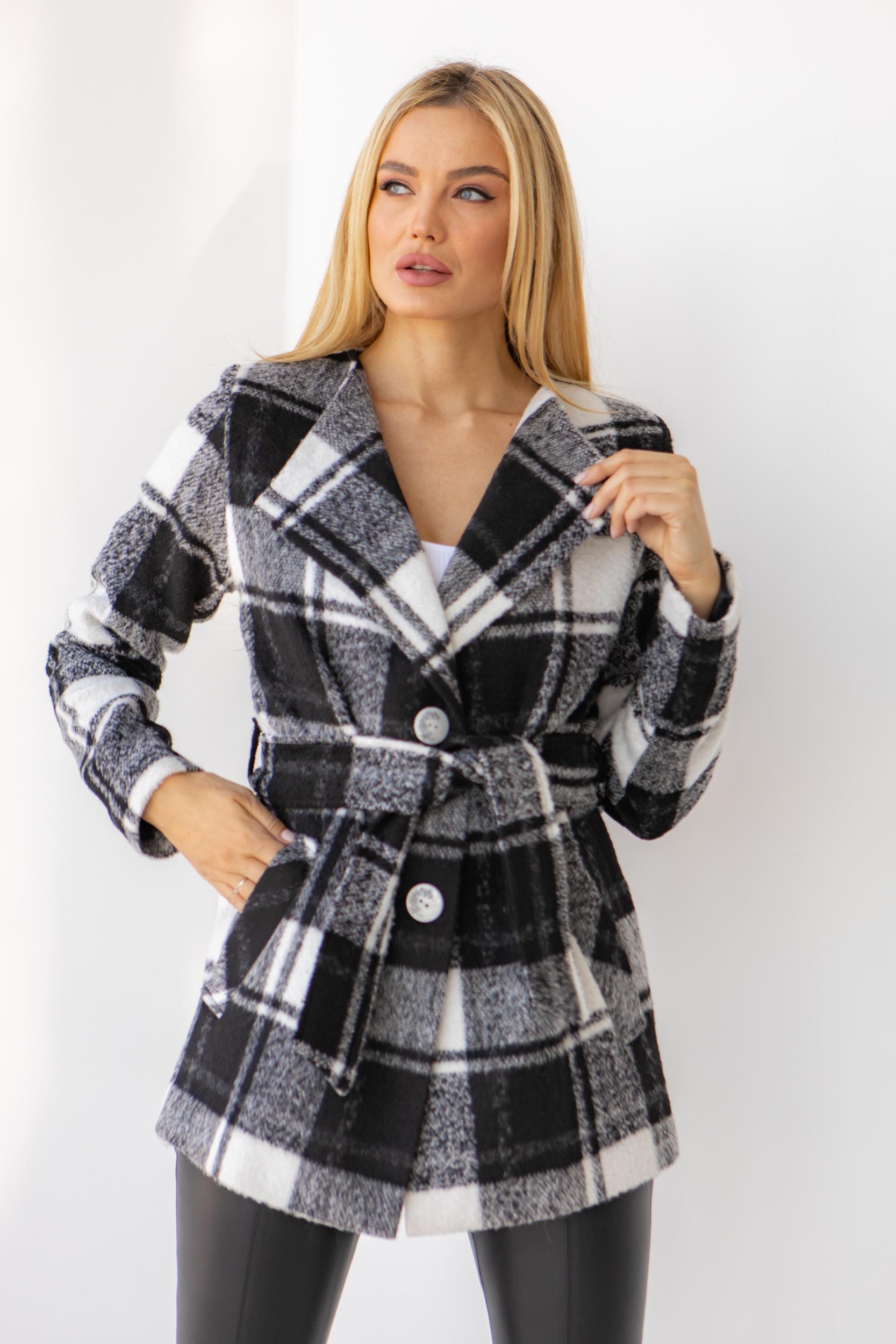 Женский кардиган Diва на подкладке М Черный/Белый (121)