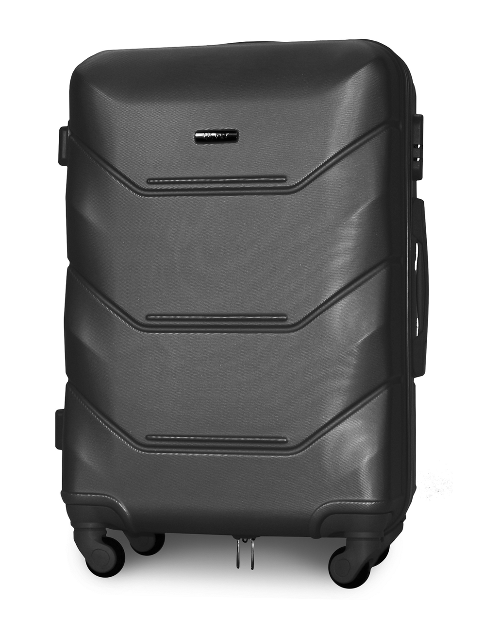 Чемодан пластиковый Fly K147 средний на 4 колесах 67х43х26 см 60 л Темно-серый