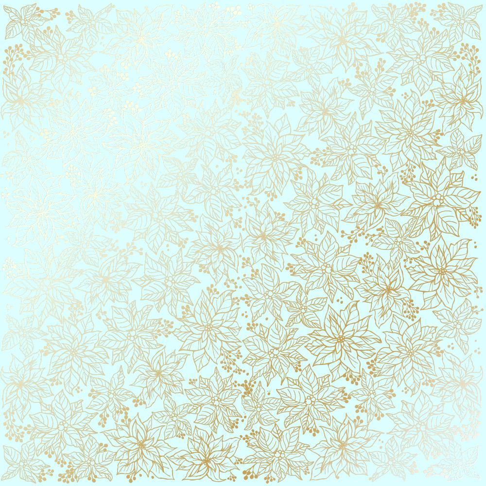Лист бумаги односторонний Golden Poinsettia с фольгированием 30,5х30,5 см Mint
