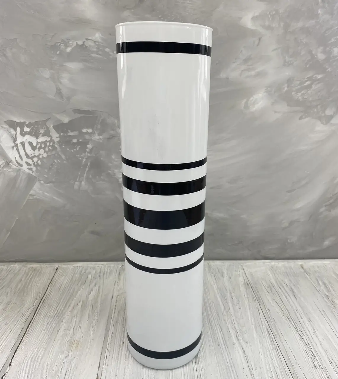 Ваза стеклянная Гутняр Полоска 35х9 см Белый (1123)