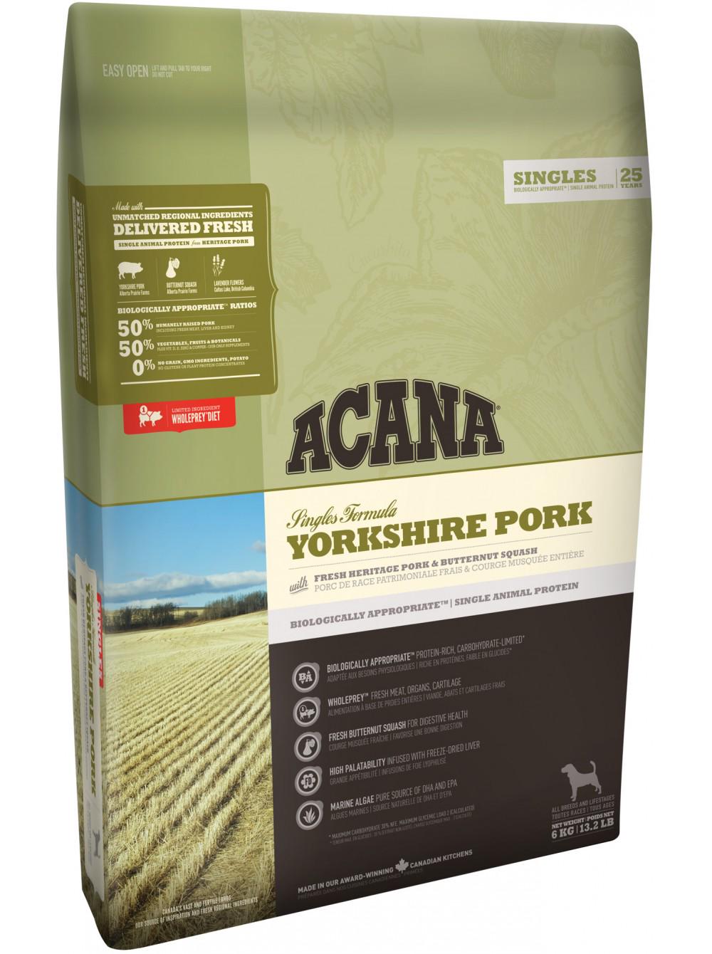 Корм беззерновой Acana Yorkshire Pork для собак всех пород 6 кг (26479)