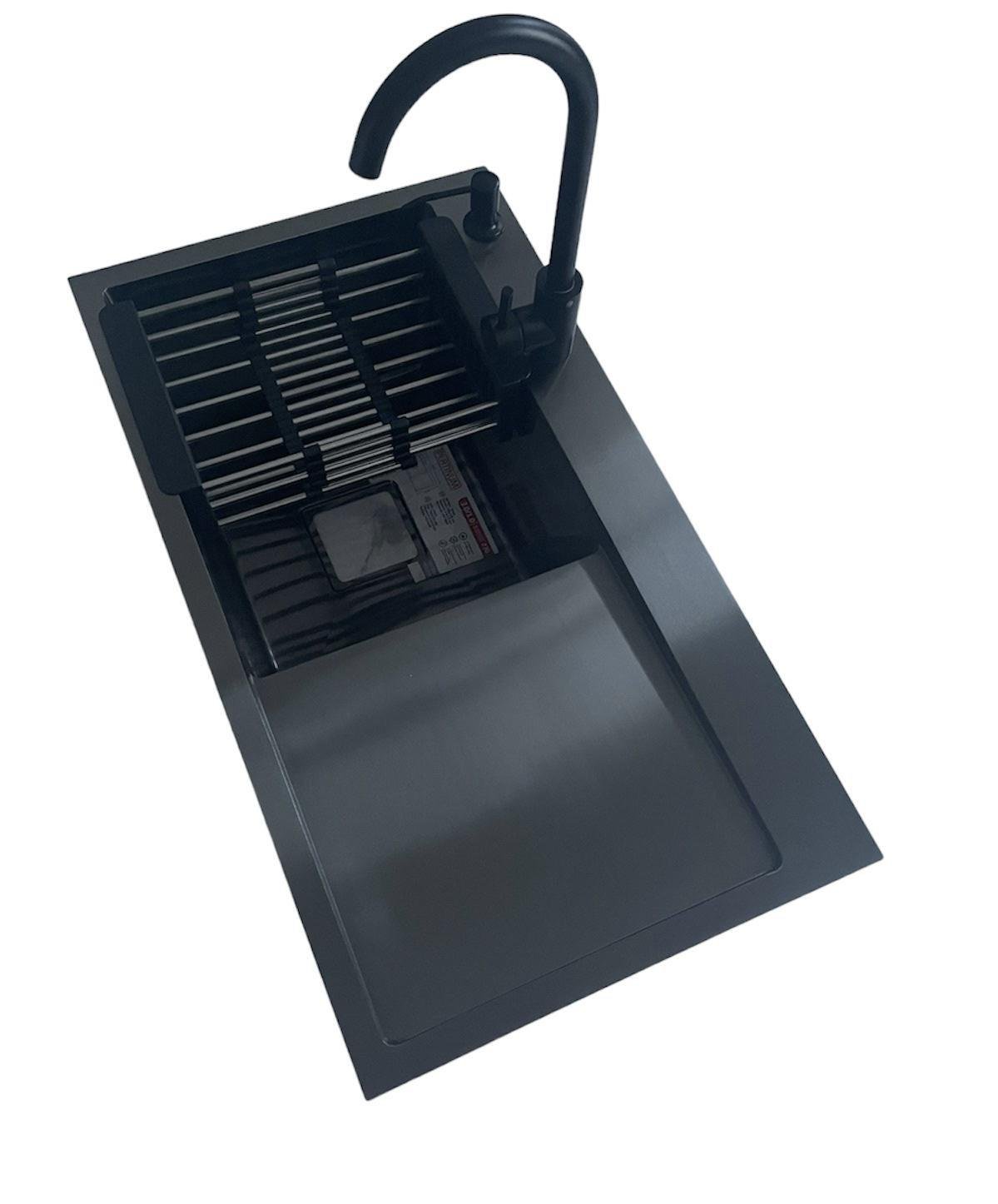 Мойка Pvd Platinum Handmade l квадратный сифон 3.0/1.0 и кран кухонный 780x430x220 см Черный Мойка Pvd Platinum Handmade l квадратный сифон 3.0/1.0 и кран кухонный 780x430x220 см Черный