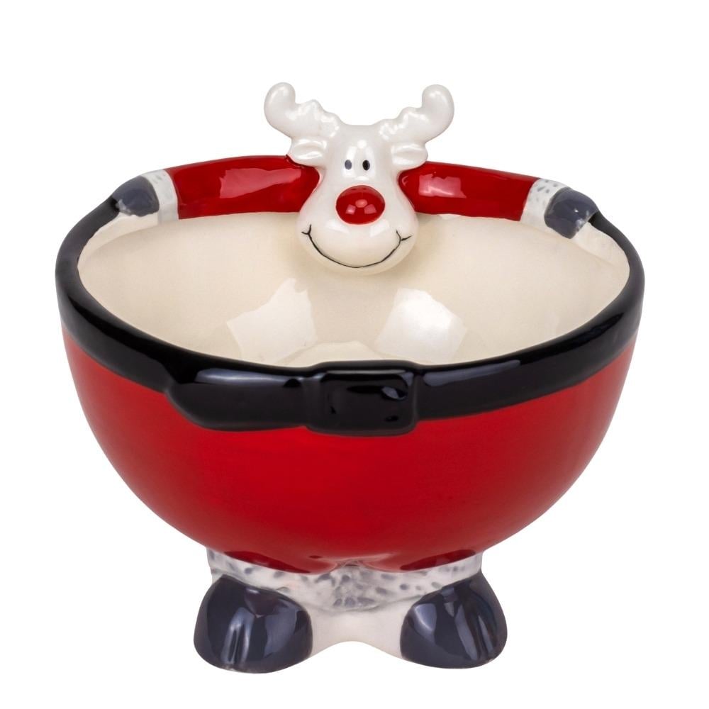 Пиала новогодняя керамическая Рождественский олень 17х13,5 см (6021-014)