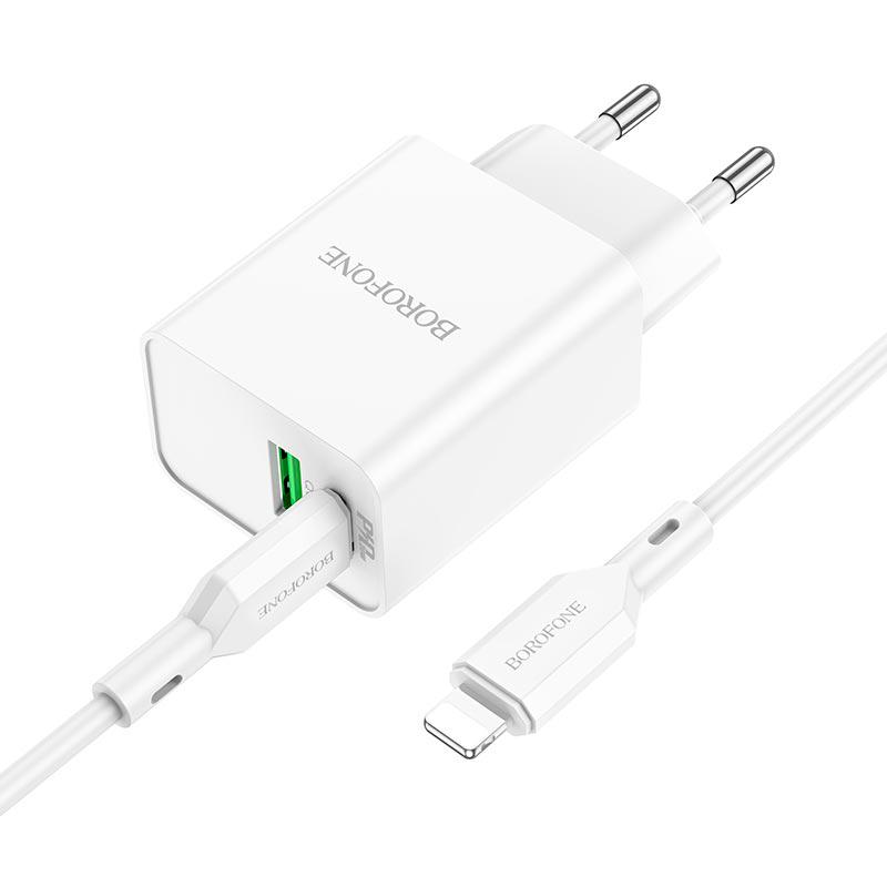 Мережевий зарядний пристрій Borofone Type-C - Lightning Cable Resource charger BA69A White (10307312) - фото 2