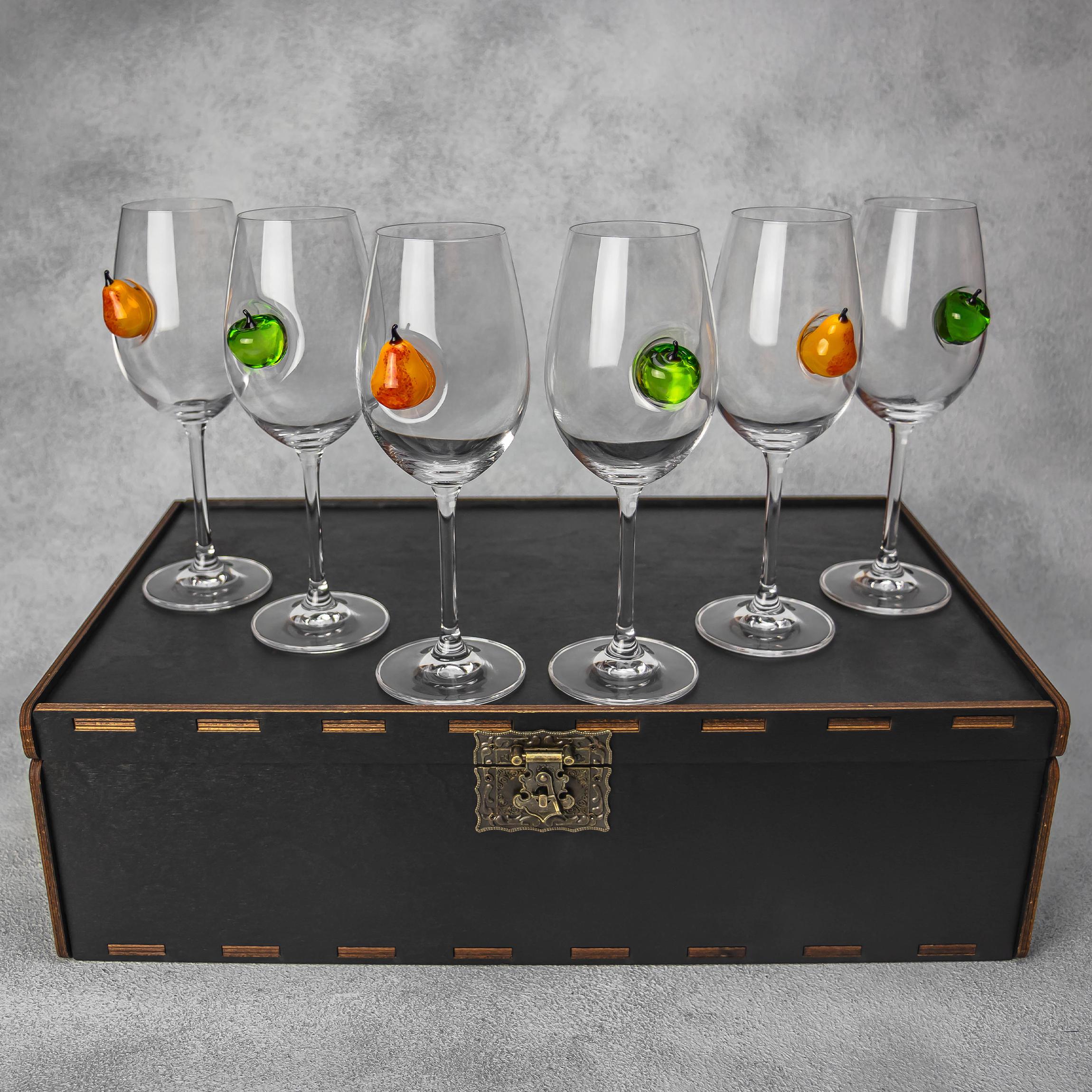 Набір VSKLO на 6 келихів для вина з грушею та яблуком 350 мл (31517091)