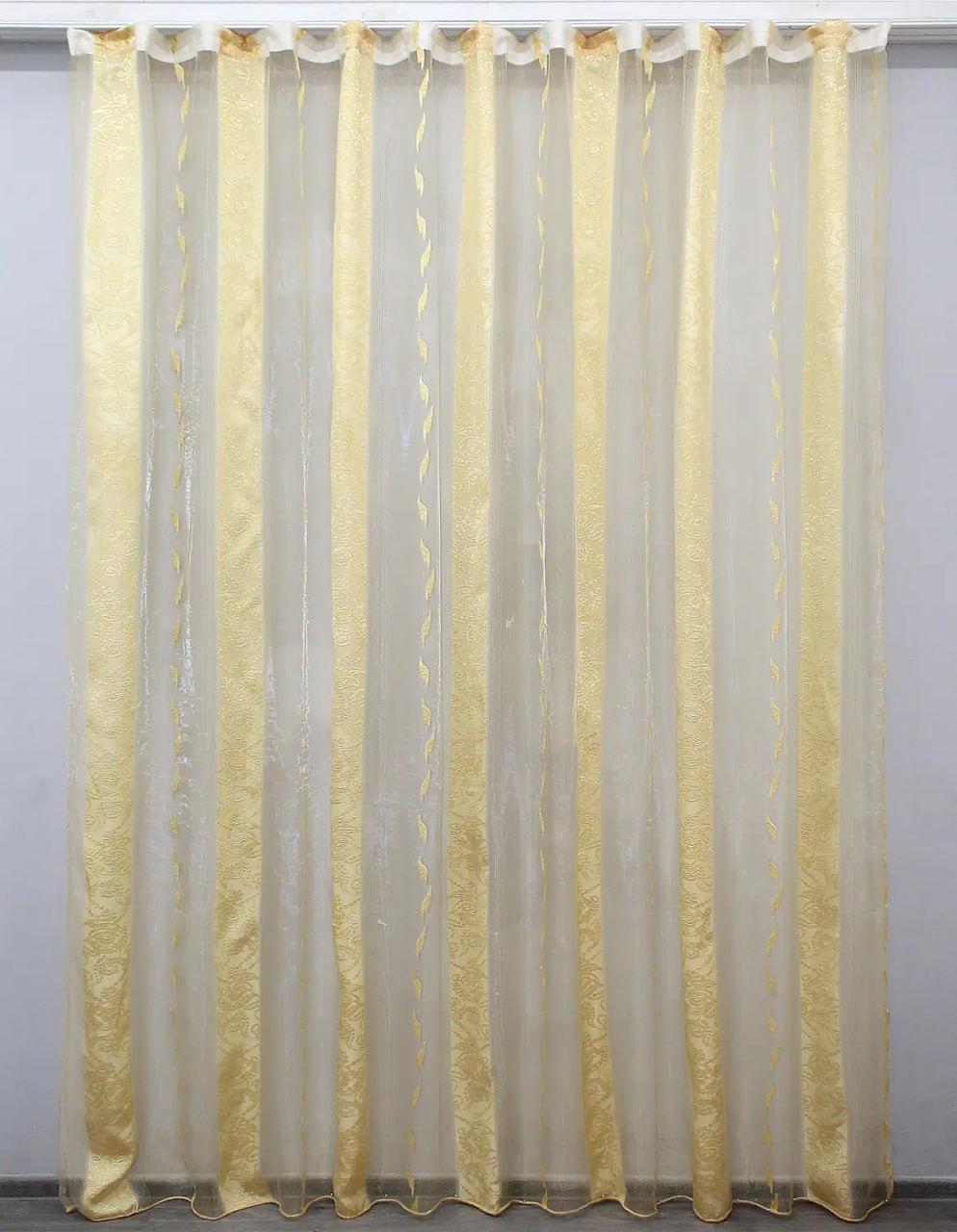 Гардина-тюль Органза на тесьме 2 шт. 300x270 см Бежевый (tul-1280т-5)