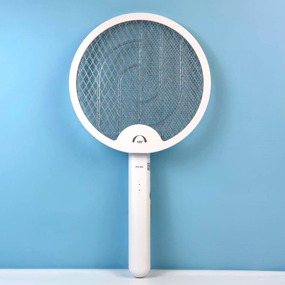 Мухобойка-ракетка WD-980 с УФ лампой поворотная 1200 mAh Белый (26843051)