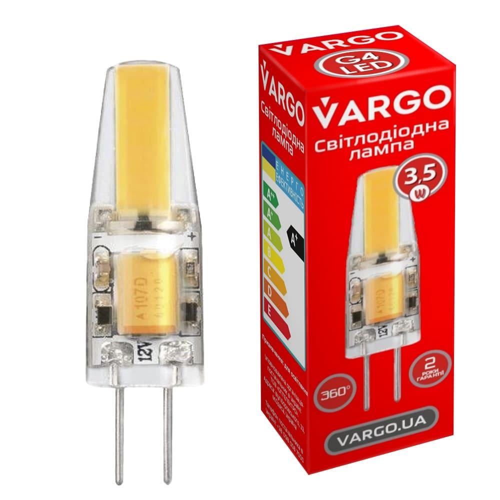 Лампа светодиодная VARGO G4 3,5W COB 6500K AC-DC12V 9,6х35 мм (V-114867)