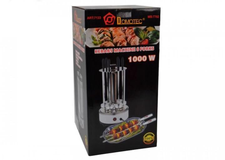 Електрошашличница вертикальна Domotec BBQ 1000W на 6 шампурів (1151814751) - фото 10