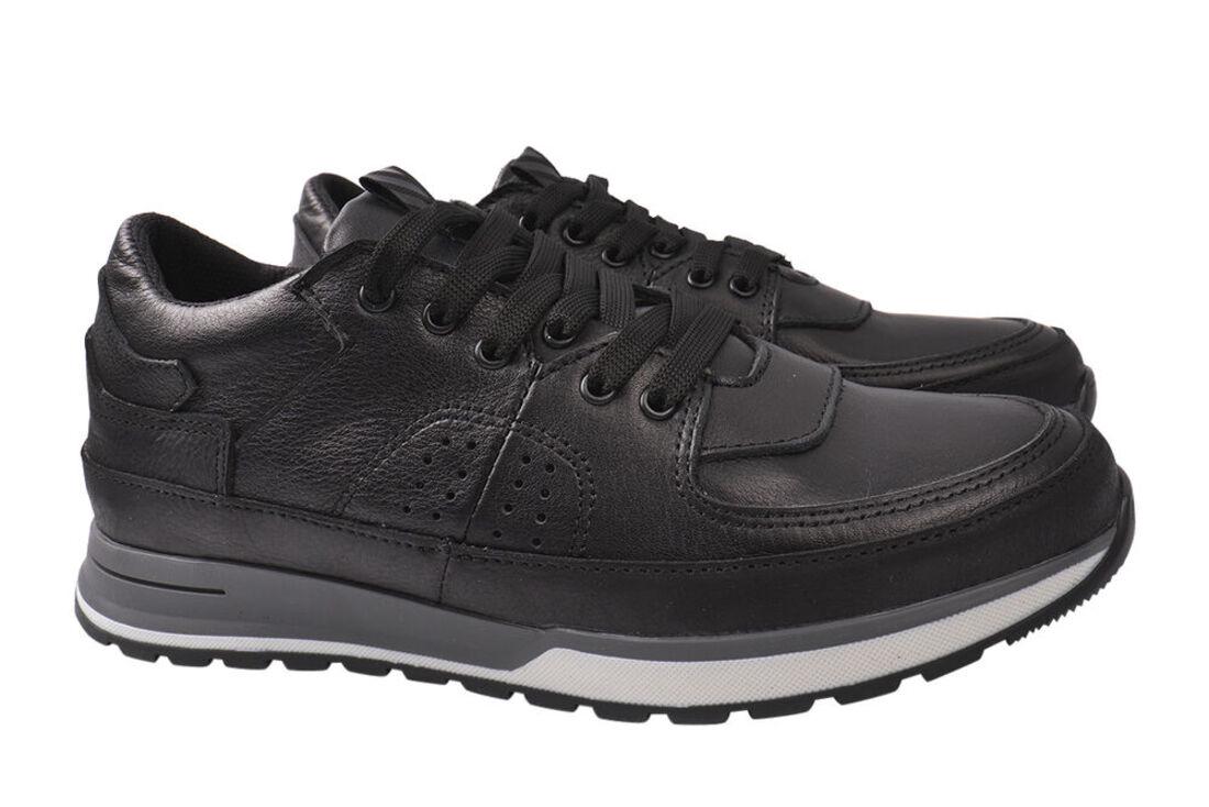 Кроссовки мужские Visazh из кожи на низком ходу на шнуровке р. 40 Черный (165-20DTC)