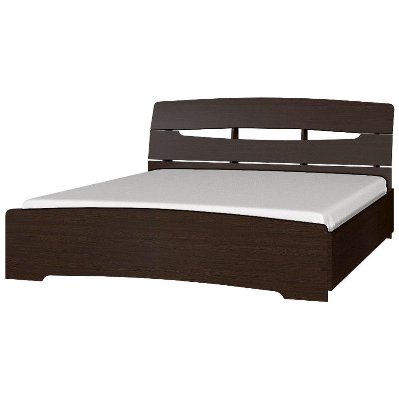 Кровать двуспальная 160x200 Эверест Марго из ламинированного ДСП без матраса Темный Венге