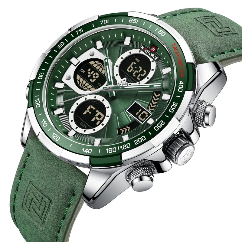 Годинник чоловічий спортивний тактичний Naviforce Fly Army Green (18240)