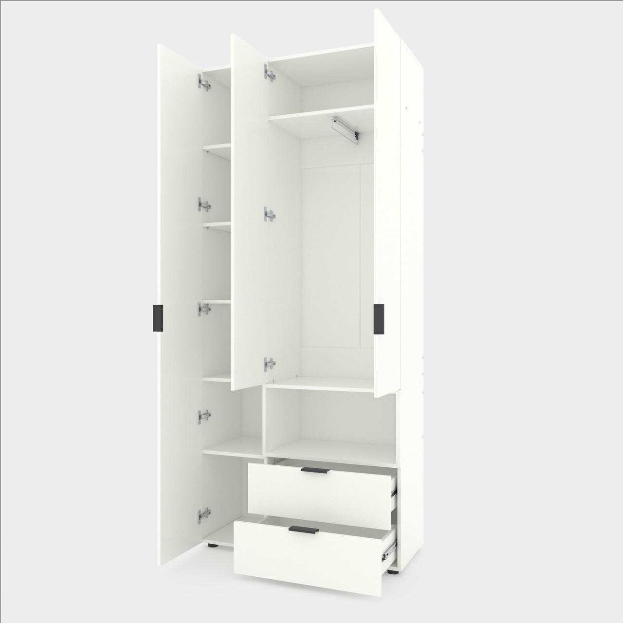 Шкаф Metkas Home A002R ЛДСП 1000x420x2300 мм Белый Снег - фото 1