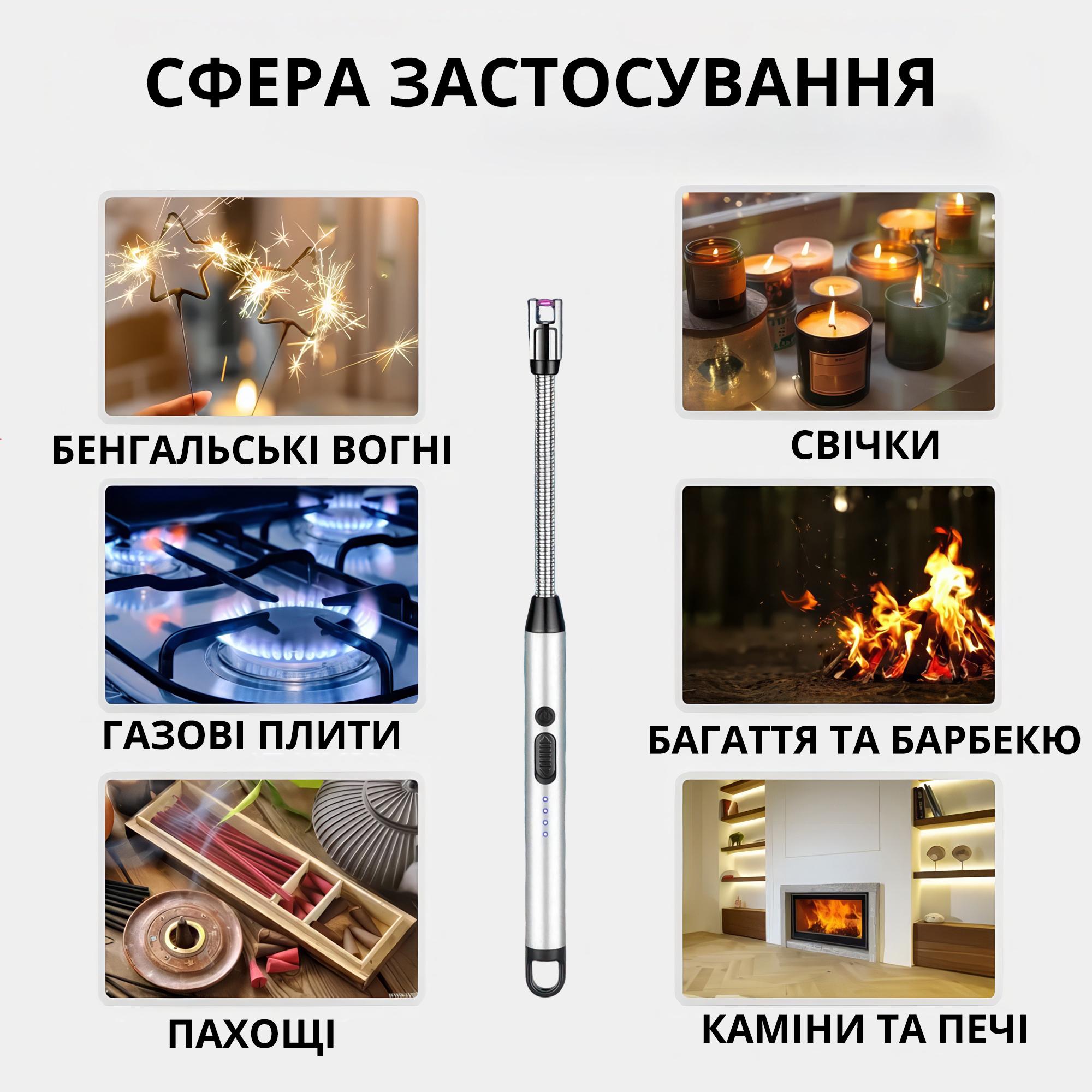 Зажигалка плазмовая электронная для свечей/газовой плиты/барбекю с USB зарядкой Черный - фото 7