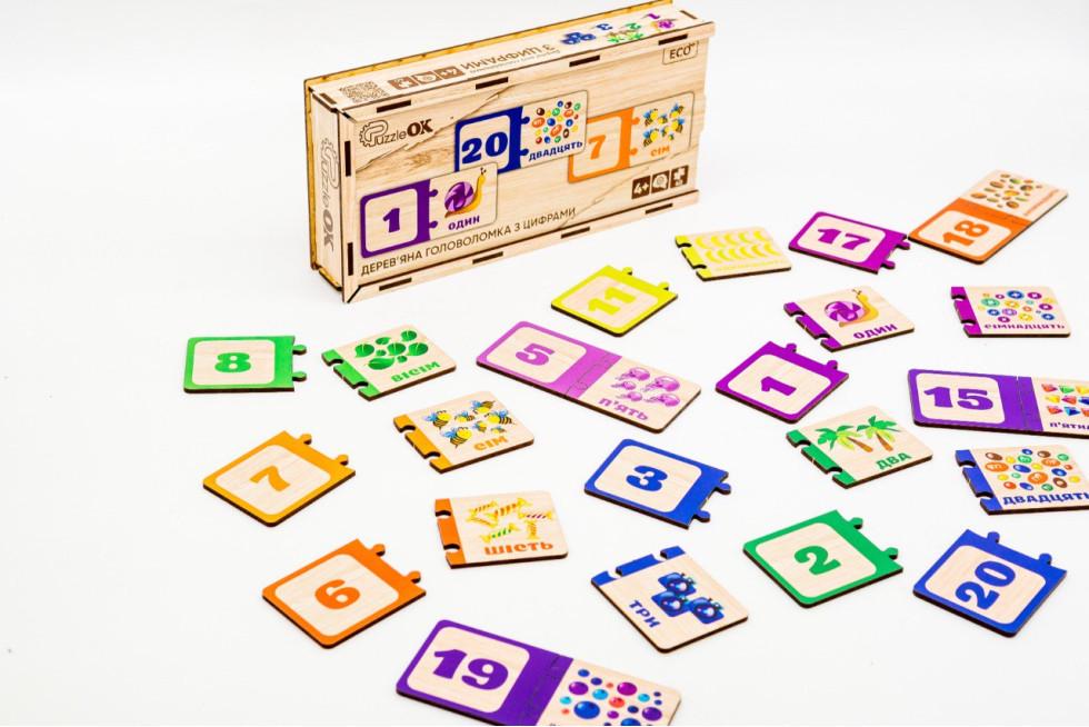 Сортер пазл головоломка дерев'яна дитяча розвиваюча PuzzleOK Цифри - фото 9 Сортер пазл головоломка дерев'яна дитяча розвиваюча PuzzleOK Цифри - фото 9