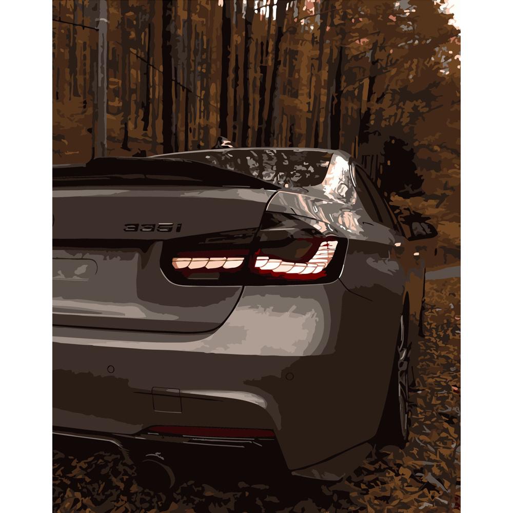 Картина по номерам Strateg Премиум Серая БМВ 40х50 см (DY095)