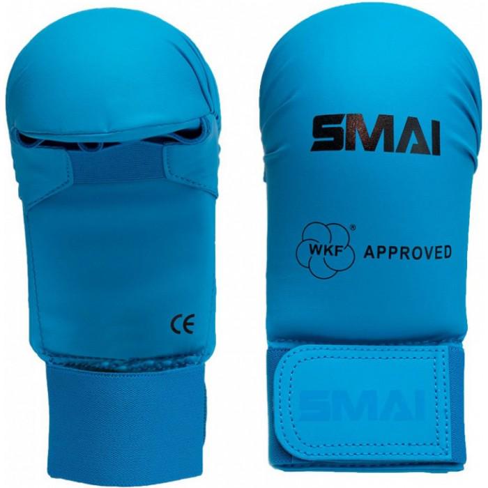 Накладки перчатки карате SMAI WKF без защитного пальца XL Синий (8585053829049)