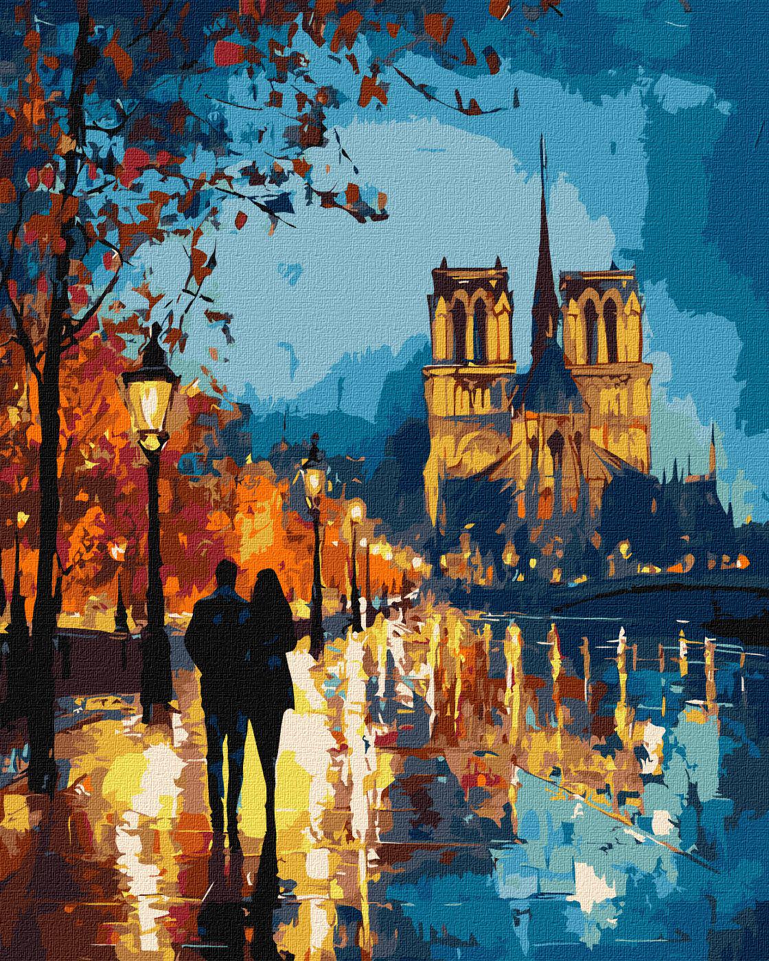 Набір для розпису по номерах Ideyka Прогулянка вночі 40x50 см (MTT-193140)