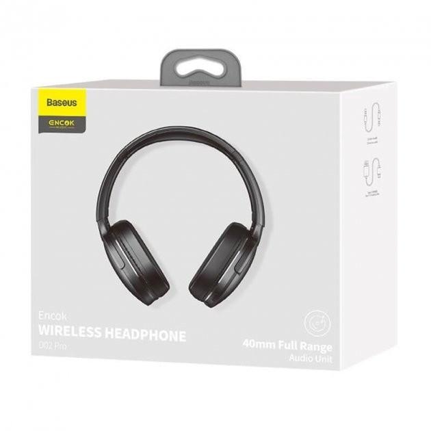 Беспроводные накладные Bluetooth наушники BASEUS Encok Wireless headphone D02 Pro Black (NGD02-C01) - фото 10