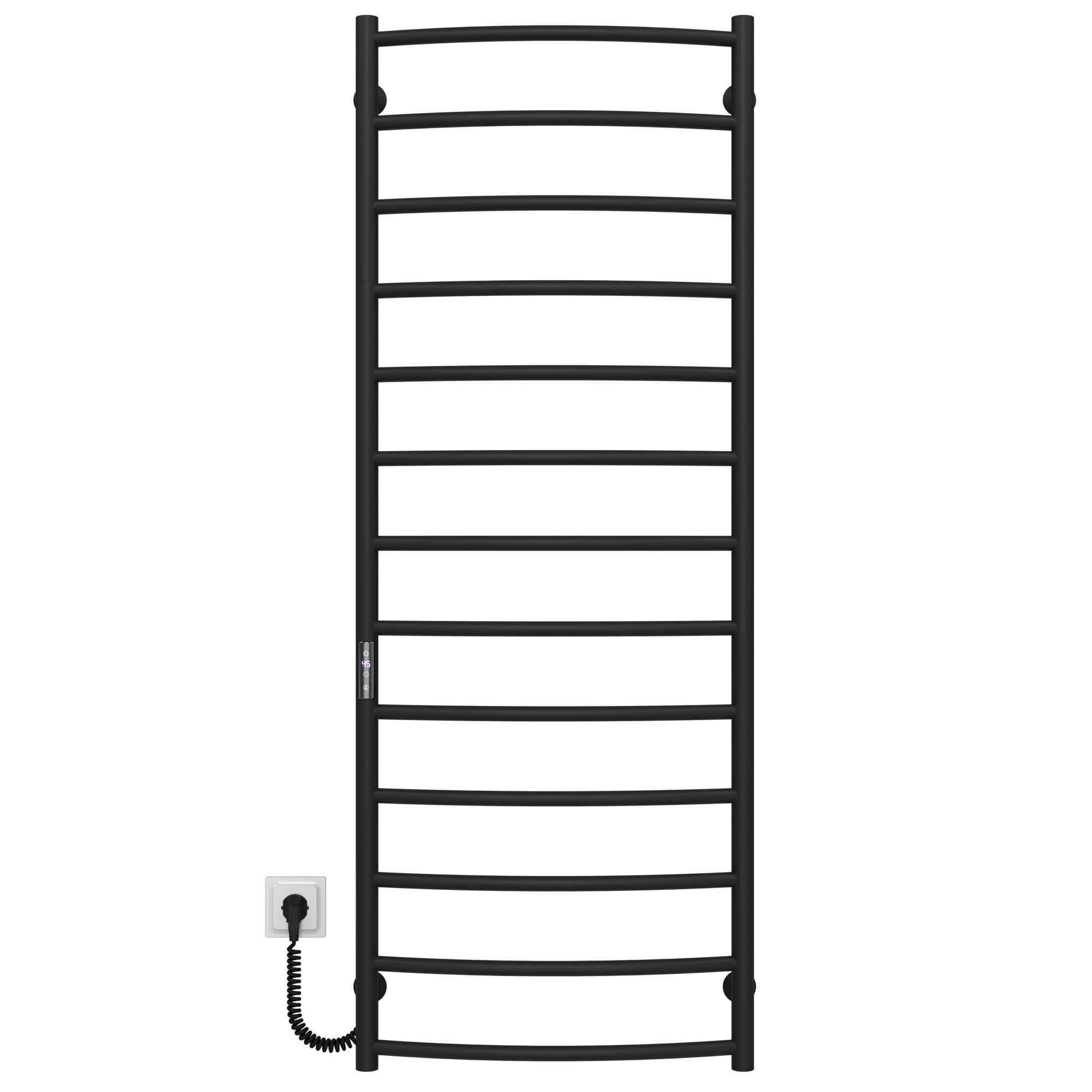 Полотенцесушитель электрический Deffi Классик П13 JD03 левое подключение нержавеющая сталь 500x1400 мм Черный (C.DK.140.50.13.EBL1)