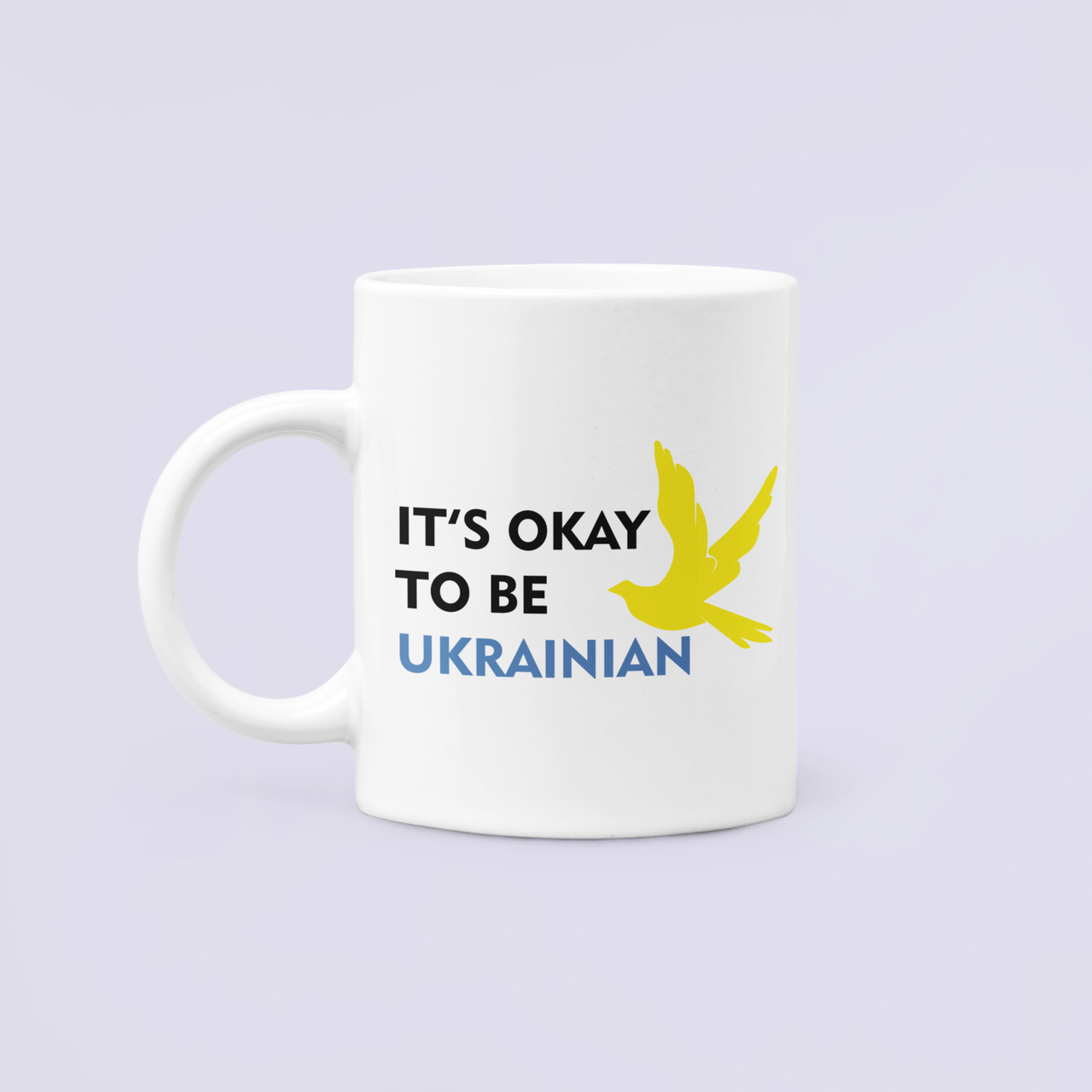 Чашка керамическая с принтом "It's okay to be ukrainian" 330 мл Белый