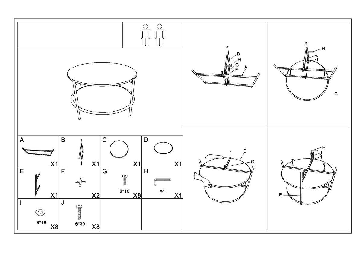 Журнальный столик Intarsio IDAHO Белый/Дуб (28710918) - фото 7