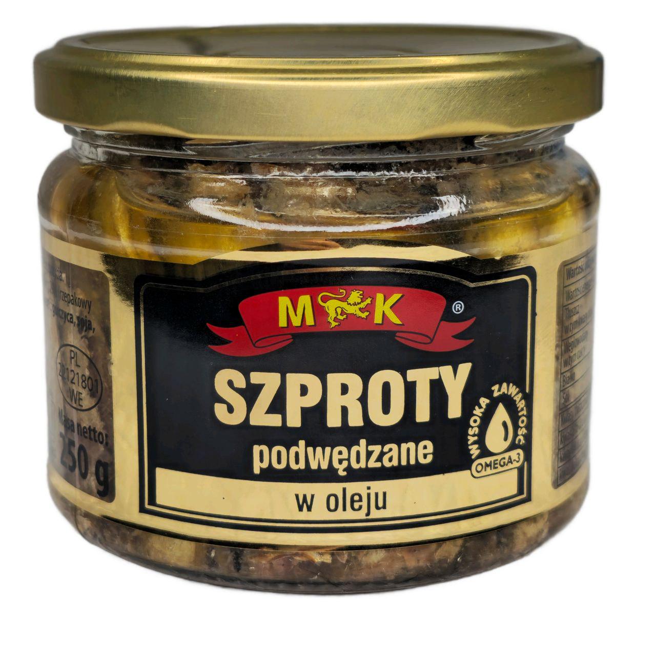 Шпроти копчені в олії МК скляна банка 250 г (86724)