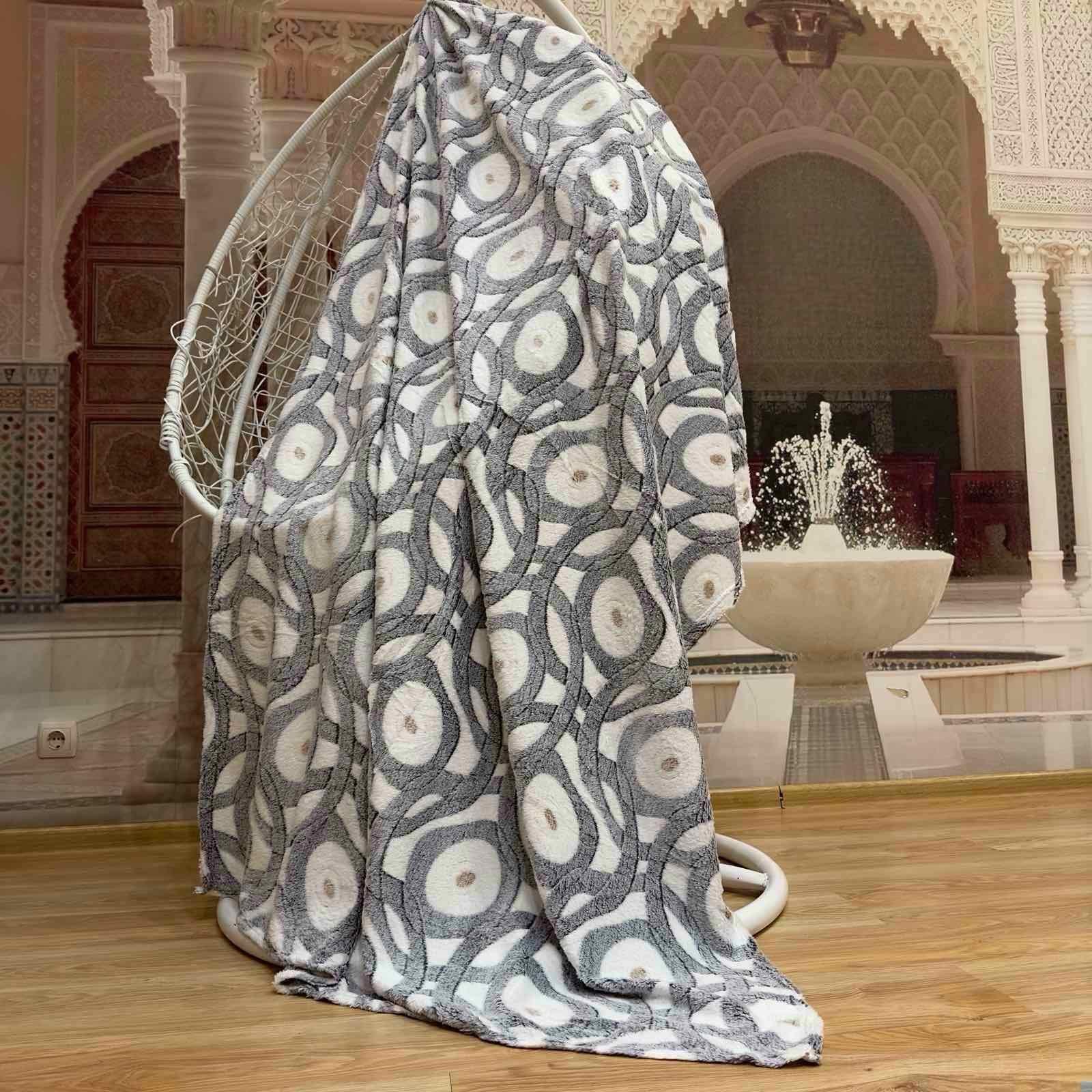 Плед-покрывало из микрофибры Koloco Снежок 180x200 см Разноцветный (07-2-1)