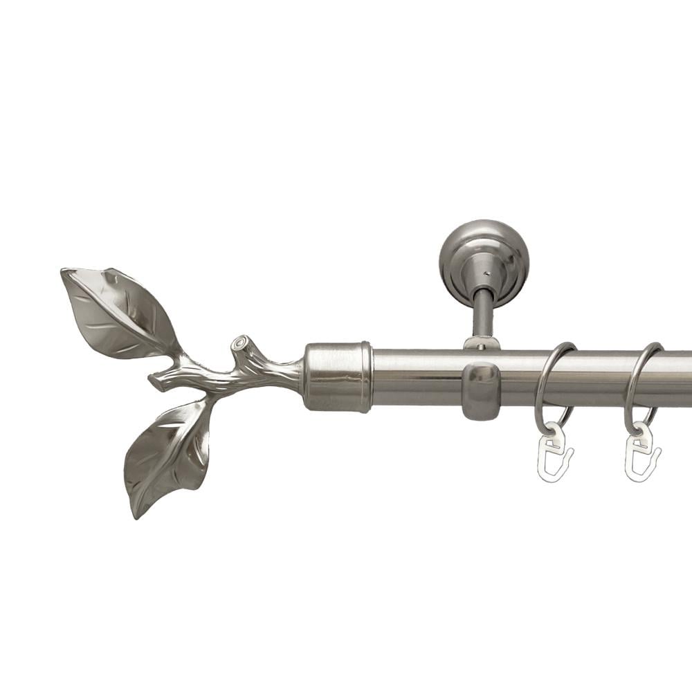 Карниз Orvit Листок Троянди металевий однорядний відкритий гладка труба кільце металеве 25 мм 240 см Нержавіюча сталь (00-00026595)