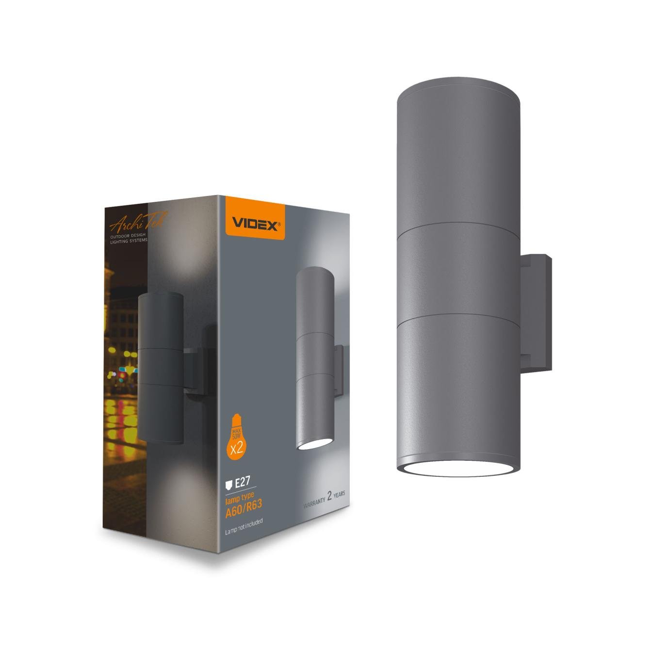 LED-світильник архітектурний Videx AR082G IP54 E27x2 (26937978)