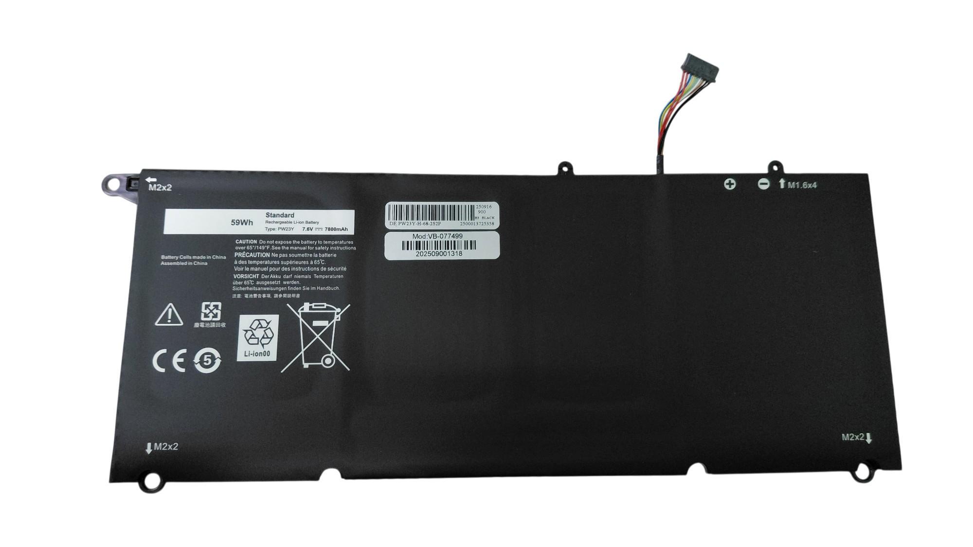 Аккумулятор для ноутбука Dell PW23Y XPS 13 9360 7,6V 7800 mAh
