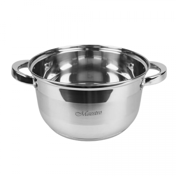 Набор посуды Maestro из нержавеющей стали со стеклянными крышками 1,5 /3/5 л 6 пр. (a5cda400) - фото 4 Набор посуды Maestro из нержавеющей стали со стеклянными крышками 1,5 /3/5 л 6 пр. (a5cda400) - фото 4