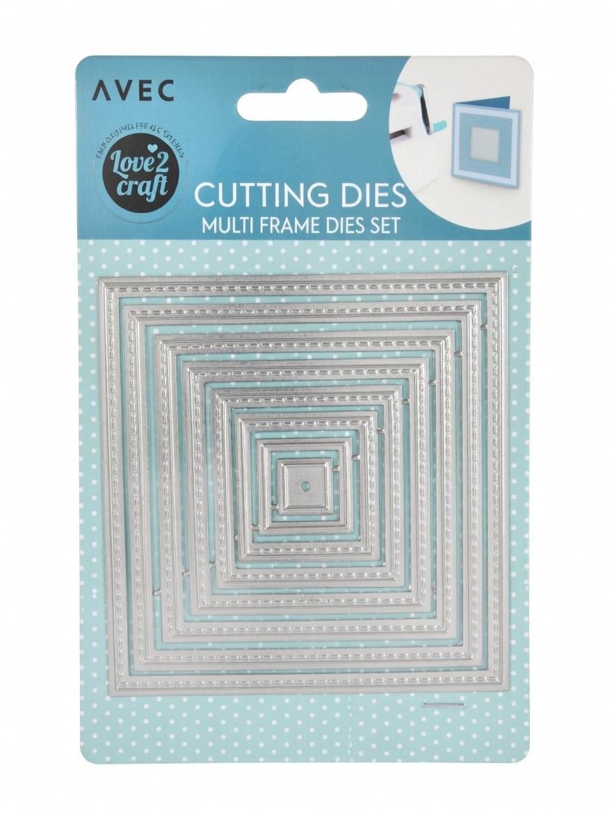 Набір вирубок для скрапбукінгу/кардмейкінгу та декору Avec Love2Craft MULTI FRAME DIES SET квадратні рамки з перфорованим краєм (500125)
