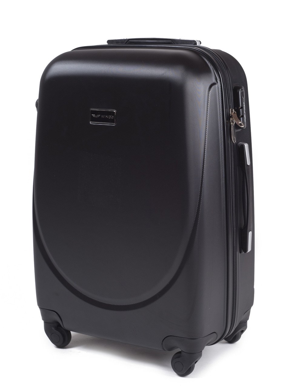 Валіза пластикова Wings K310 середня на 4 колесах 65х44х27 см 62 л Чорний
