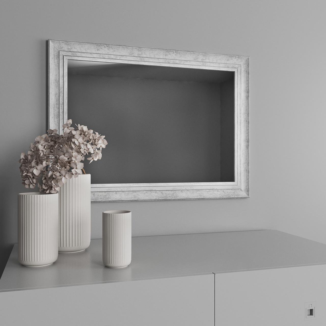 Зеркало прямоугольное Black Mirror 82х62 Белый (7024-284) - фото 1 Зеркало прямоугольное Black Mirror 82х62 Белый (7024-284) - фото 1