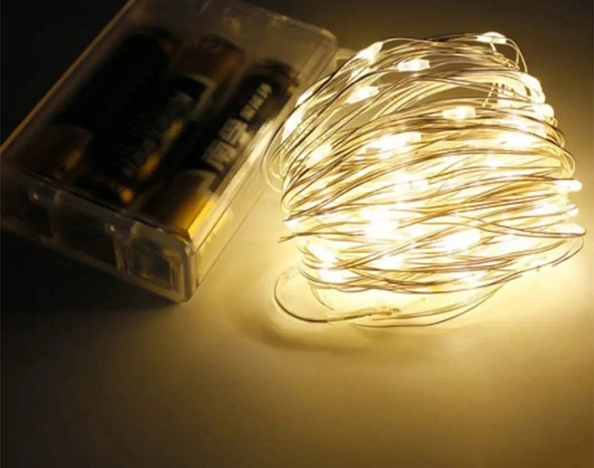 Гирлянда LED теплый свет 100 светодиодов 10 м USB (42216)