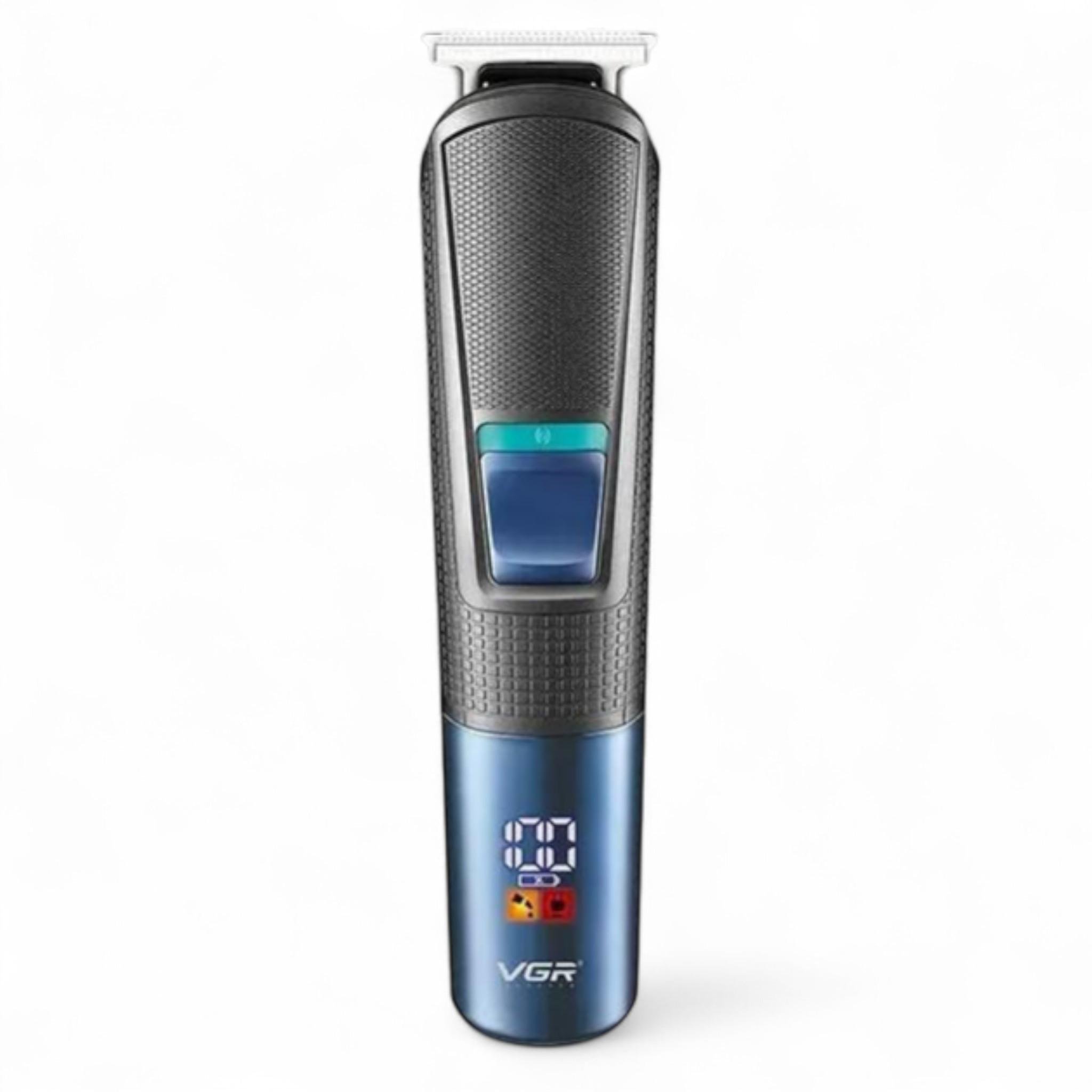 Набір для стрижки 10в1 VGR V-108 10 насадок LED display Black/Blue (27882046)
