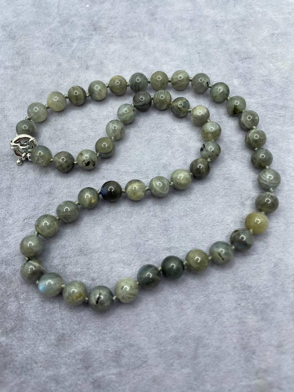 Бусы лабрадор 45 см 8 мм Серый (720)