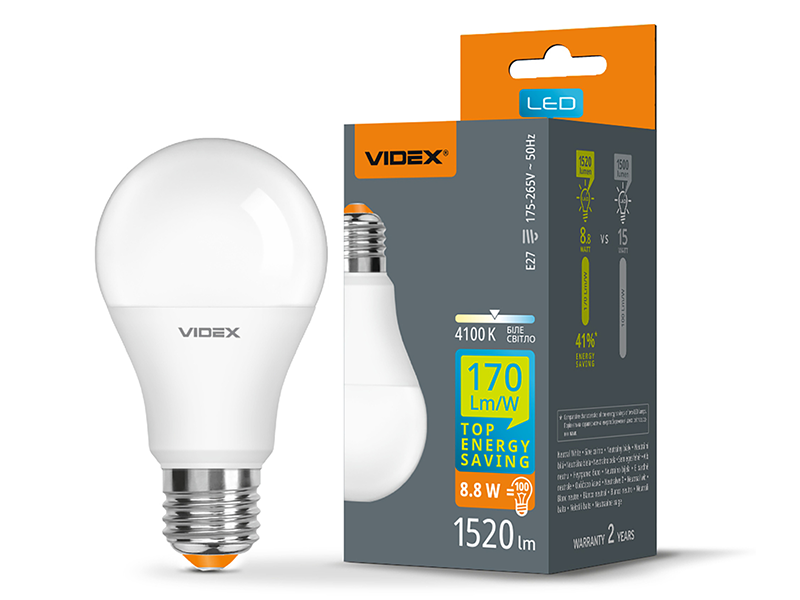 Світлодіодна лампа Videx VL-A60h-88274 8,8W A60h E27 4100K 220V (9359)